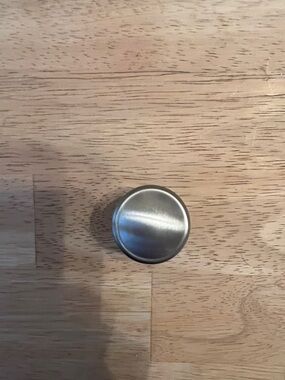 Round Brushed Metal Cabinet Knob - Silver